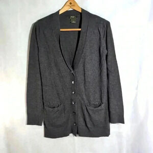 Eddie Bauer dark Gray Cotton/Cashmere cardigan sweater sz M
